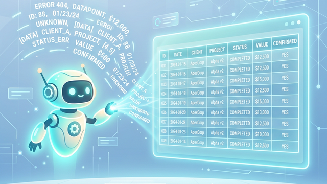 AIがデータを整理しているイメージの画像